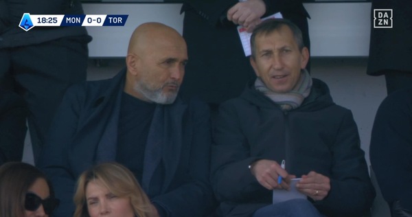 Spalletti in tribuna per Monza-Torino dopo l'incontro con Nesta