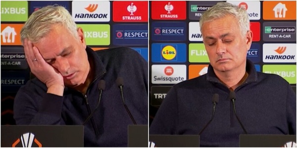 Mourinho dorme e russa in conferenza stampa: lo show dopo Fenerbahce-Rangers