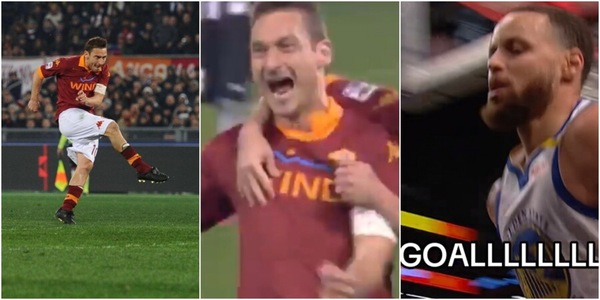 L'audio del gol di Totti alla Juve torna virale e fa esaltare l'Nba e Stephen Curry: "Multiverso"