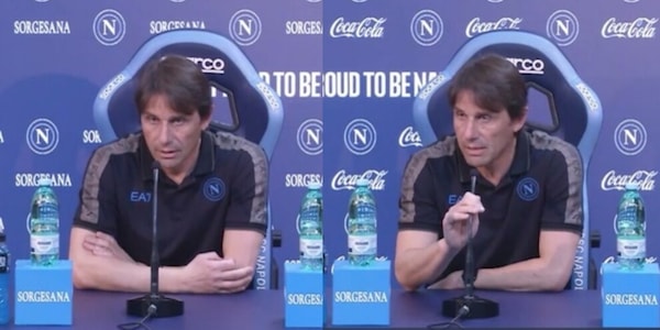 Conte, siparietto in conferenza: "Io arrabbiato? Non rido e scherzo prima di Napoli-Fiorentina"