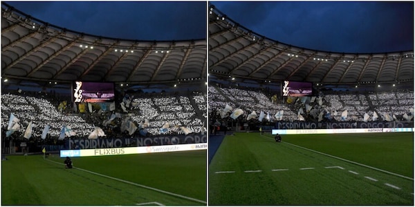 Lazio-Viktoria Plzen: la spettacolare coreografia dell'Olimpico è da grande notte di Europa League