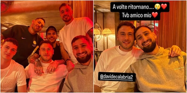Reunion Milan a Parigi da Donnarumma, Calabria: "C'era una volta". Tutti i presenti alla cena