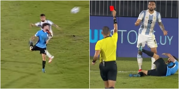 Che calcio a Nandez, la fotosequenza dell'espulsione di Nico Gonzalez