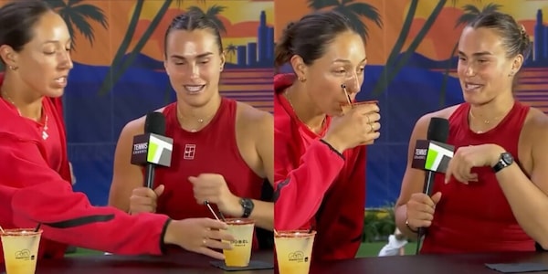 Sabalenka quasi non ci crede: Pegula le ruba il drink e lei reagisce così