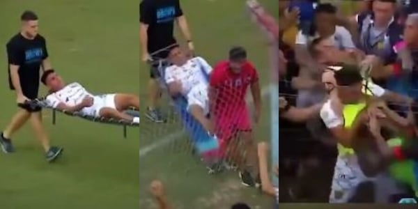 Follia in Argentina: il barelliere scarica il calciatore e innesca una rissa