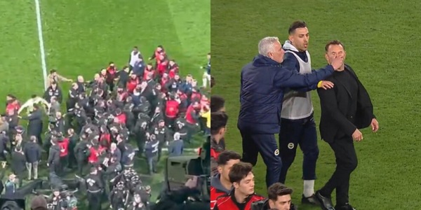 Che bufera in Fenerbahce-Galatasaray: rissa tra panchine e Mourinho...