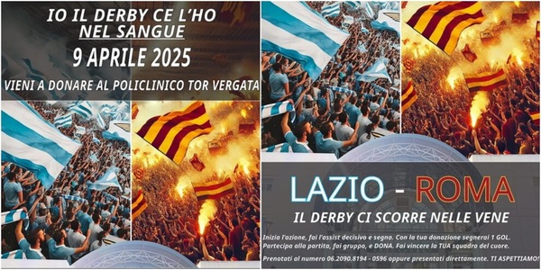 Al Policlinico Tor Vergata è già Lazio-Roma: c'è il derby dei donatori