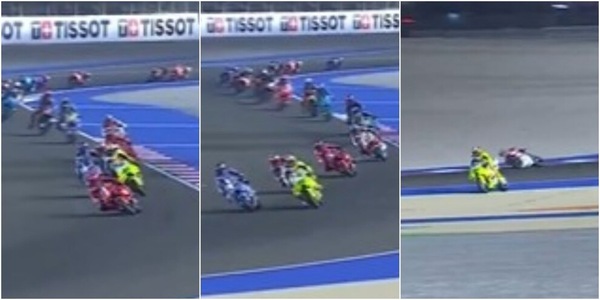 Brivido Di Giannantonio: speronato da Alex Marquez finisce fuori pista