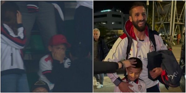 Bambino piange al gol di Pavoletti: la reazione dell'attaccante del Cagliari quando lo vede commuove tutti