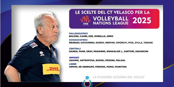 Velasco ha scelto le 30 per la Volleyball Nations League