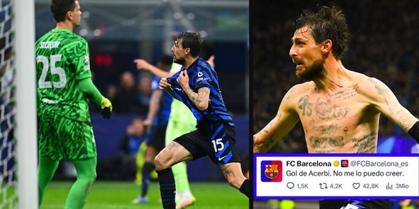 La vittoria dell'Inter e il gol di Acerbi lasciano senza parole: la reazione social del Barcellona è virale