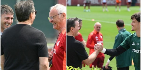 Dan Friedkin parla con Ranieri e saluta Svilar prima dell'allenamento della Roma