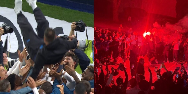 Il Marsiglia è in Champions: De Zerbi festeggia con la squadra al grido "Roma"