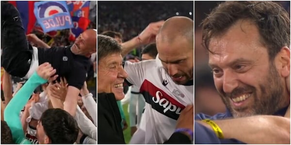 Finale Coppa Italia, Cremonini e Morandi: che festa in campo con il Bologna campione