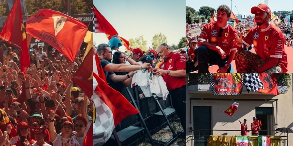 Dai balconi ai prati, che Onda Rossa a Imola: lo spettacolo dei tifosi Ferrari al GP Emilia Romagna