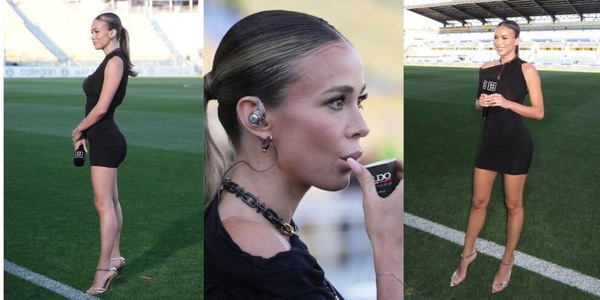 Caffè, tacchi a spillo e spacco da urlo: Diletta Leotta show prima di Parma-Napoli