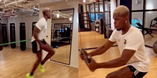 Pogba in gran forma mostra a tutti l'allenamento in palestra