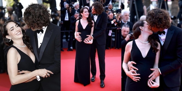 Tamberi e la moglie Chiara al Festival di Cannes: baci e coccole al pancione sul red carpet