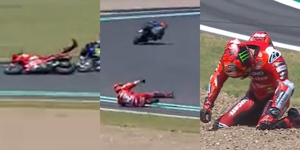 Bagnaia, che paura a Silverstone: cade e rischia, poi la disperazione