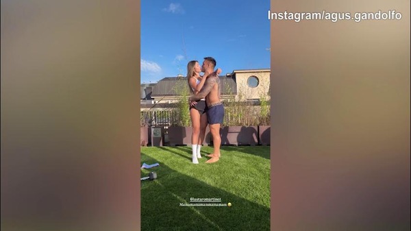 Agus e Lautaro Martinez, prima il bacio e poi...tanti palleggi di testa