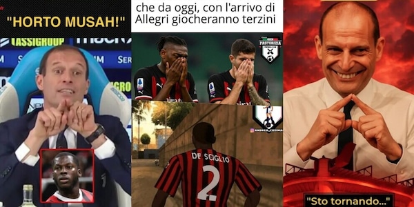 Allegri torna al Milan e scatena le ironie social