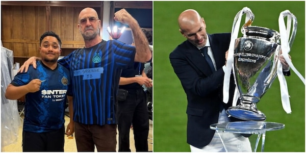 Bufera social, Cantona e Boli tifano per l'Inter. Zidane e Deschamps con il Psg