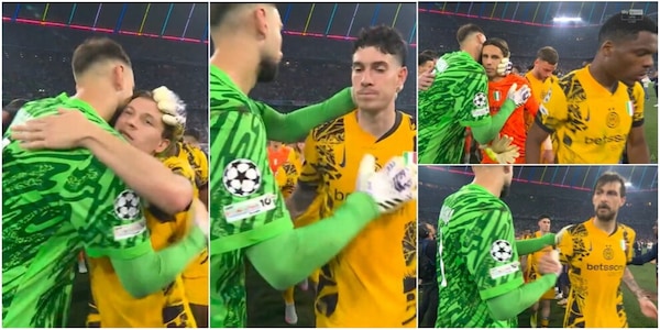 Donnarumma abbraccia tutti i giocatori dell’Inter al momento della premiazione