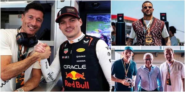 Lewandowski e l'Inghilterra ospiti d'onore al GP di Spagna tra selfie e bandiere a scacchi