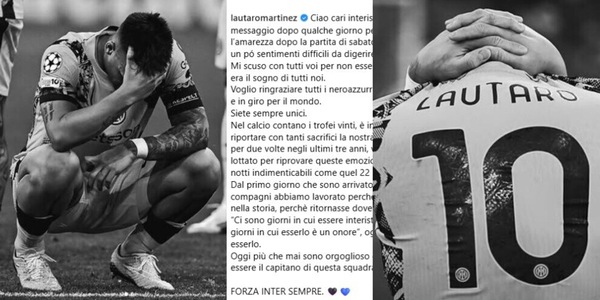 Lautaro e l'emozionante lettera social ai tifosi dell'Inter: "Vi chiedo scusa..."