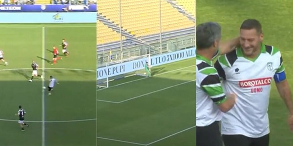 Che magia di Totti all'Operazione Nostalgia: gol da centrocampo contro Frey