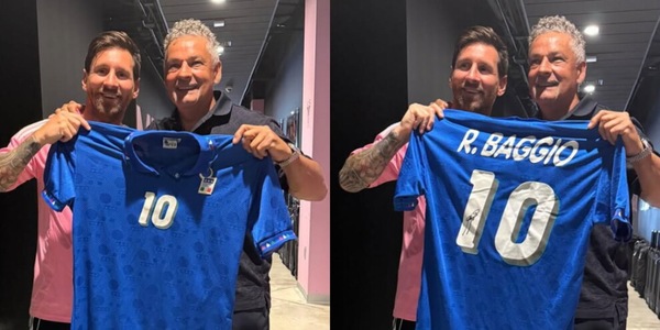Baggio e Messi, il regalo emozionante al Mondiale per Club: "Roberto sei una leggenda"