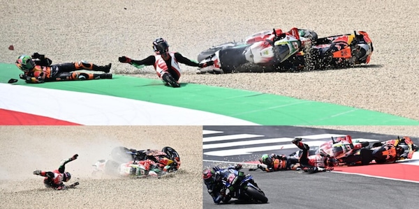 MotoGp, brutto incidente al Gp d'Italia tra Di Giannantonio, Binder e Zarco