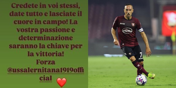 Salernitana, l'emozionante messaggio di Ribery prima dei play-out: "Credete..."