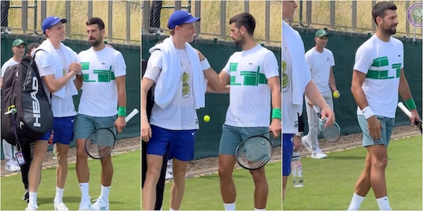 Cosa avrà detto Sinner a Djokovic? Sorrisi e scambio di battute a Wimbledon