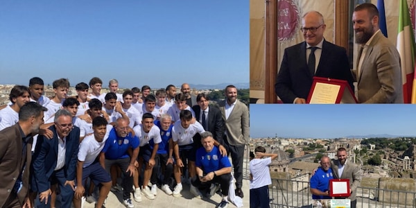 De Rossi in Campidoglio con l'Ostiamare: grande emozione per la prima vittoria da presidente