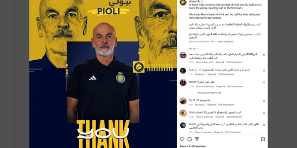 Ufficiale: l'Al-Nassr e Pioli si separano