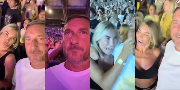 Francesco Totti scatenato al concerto di Vasco: parte Rewind e Noemi...