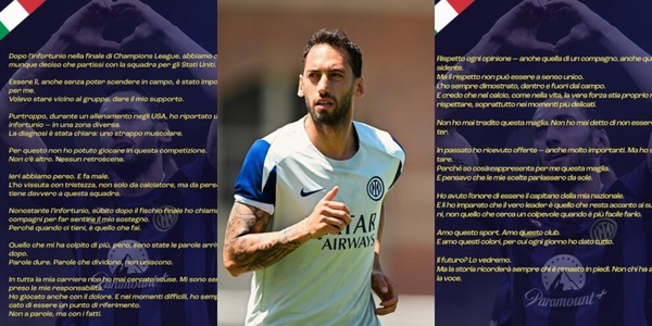 Calhanoglu risponde a Lautaro e Marotta: "Il rispetto non può essere a senso unico"