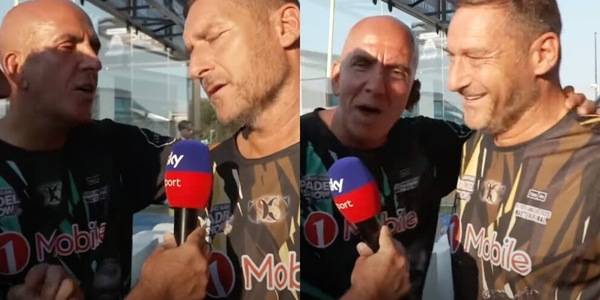 Di Canio e Totti, l'abbraccio e il siparietto sul caso Lautaro-Calhanoglu: "Tra di noi c'è sempre stato..."