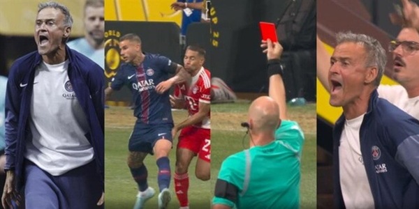 Luis Enrique è una furia contro Taylor: la reazione dopo il cartellino rosso a Hernandez