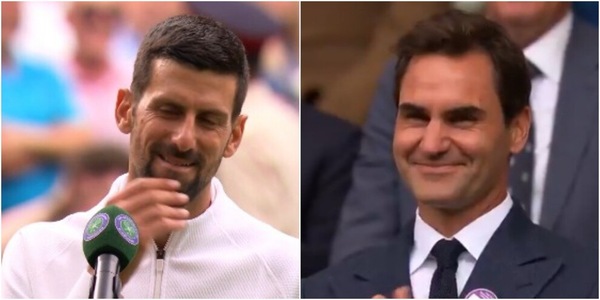 Djokovic vola ai quarti di Wimbledon e scherza con Federer presente in tribuna: "È la prima volta che..."