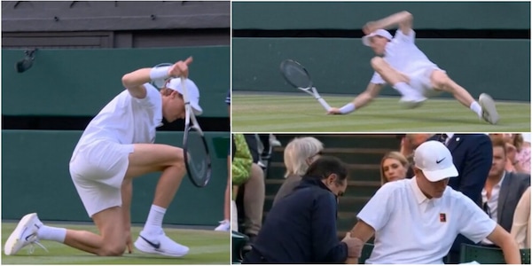 Sinner cade sul gomito nella sfida con Dimitrov a Wimbledon: serve l'intervento del fisioterapista