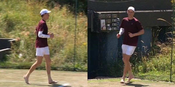 Il curioso allenamento di Sinner prima di Djokovic: corre a piedi nudi sull'erba, ecco a cosa serve