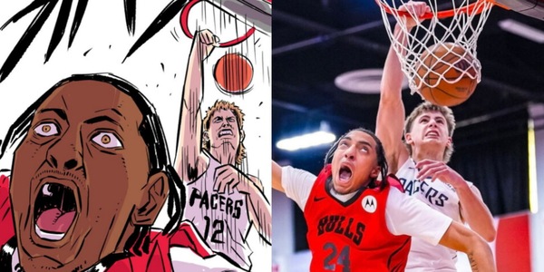 NBA, la schiacciata di Furphy diventa arte in Corea: il poster è già cult