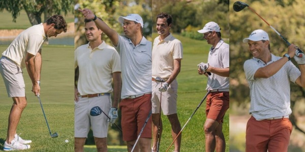 La partita a golf tra Federer e Nadal diventa virale sul web: "Chi ci sfida?"