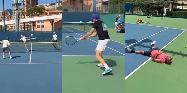 Sinner e Berrettini, l'allenamento sfiancante tra racchetta e calcio-tennis