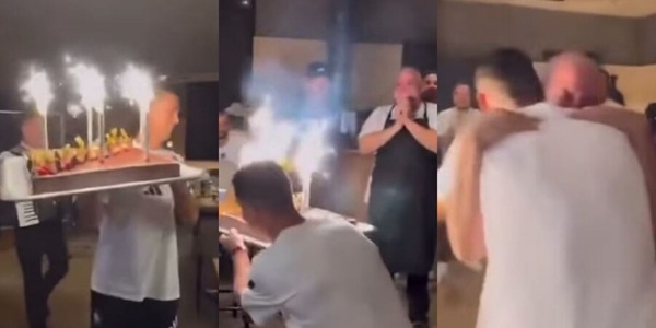 Ronaldo con la torta in versione cameriere: la sorpresa per lo chef dell'Al Nassr