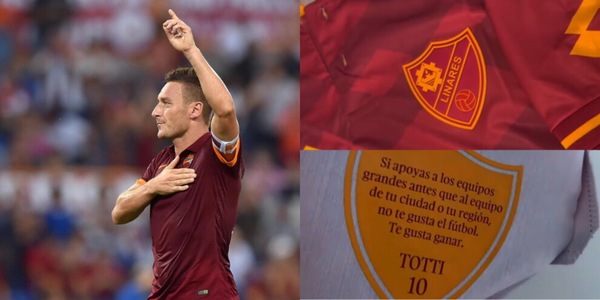 La bellissima dedica di una squadra spagnola a Totti e alla Roma: cosa c'è scritto sulla maglia