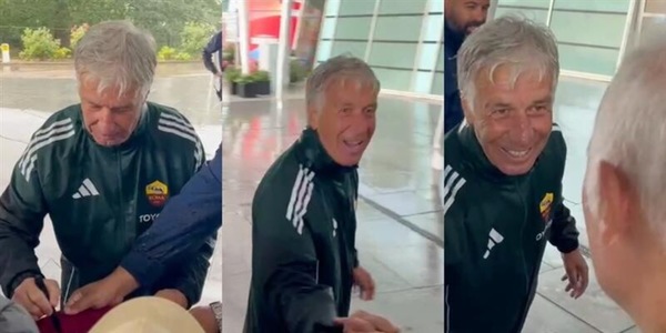 Gasperini e il simpatico siparietto con un tifoso della Roma: "Se mi dai il tuo k-way..."