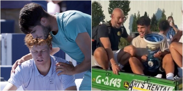 Alcaraz, dall’abbraccio in campo a Sinner al festeggiamento sfrenato a Cincinnati: bufera sui social